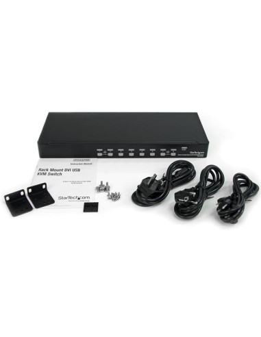 StarTech.com Switch KVM DVI USB a 8 porte montabile a rack 1U