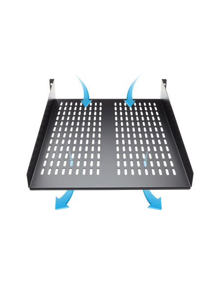 StarTech.com Ripiano per montaggio a rack con fessure 22" 2U - Ripiano per armadio server rack fisso - 22 kg