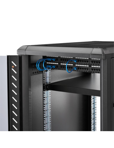 StarTech.com Ripiano 1U regolabile per montaggio su rack 19" - Robusto ripiano per armadio server rack 19 pollici - Mensola Univ