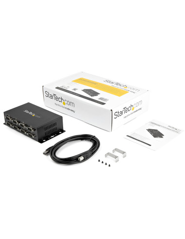 StarTech.com Hub adattatore USB a DB9 RS232 seriale 8 porte – Guide DIN industriali DIN e montabile a parete