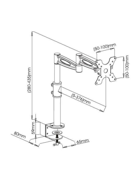 Techly Supporto da scrivania per Monitor 13-27'' braccio lungo inclinabile (ICA-LCD 502BK)
