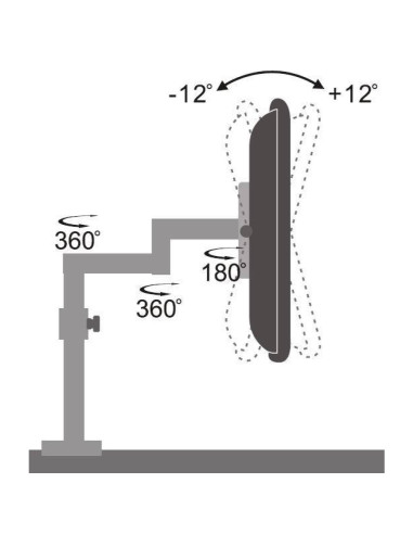 Techly Supporto da scrivania per Monitor 13-27'' braccio lungo inclinabile (ICA-LCD 502BK)