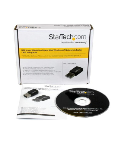 StarTech.com Chiavetta Adattatore Wireless-AC doppia banda WiFi USB 2.0 - Pennetta Scheda di rete 802.11ac 1T1R