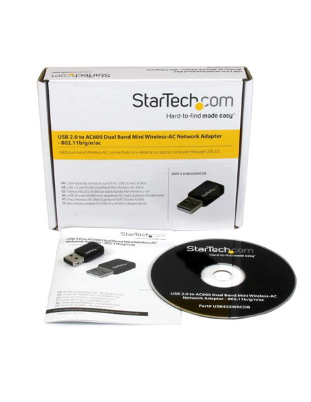StarTech.com Chiavetta Adattatore Wireless-AC doppia banda WiFi USB 2.0 - Pennetta Scheda di rete 802.11ac 1T1R