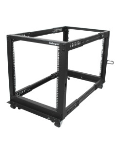 StarTech.com Server Rack a 4 Montanti 12U Open Frame, Armadio Rack di Rete 19" con Ruote, piedini di livellamento/montaggio a pa