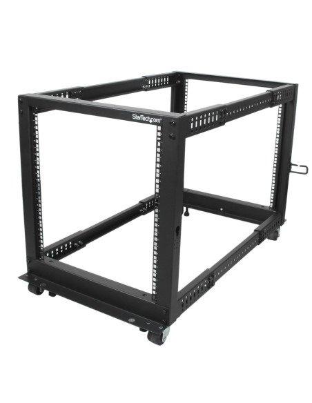 StarTech.com Server Rack a 4 Montanti 12U Open Frame, Armadio Rack di Rete 19" con Ruote, piedini di livellamento/montaggio a pa