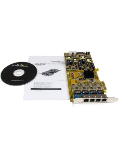 StarTech.com Scheda di rete PCIe Gigabit Power over Ethernet a 4 porte - Adattatore PCI express PSE / POE - NIC