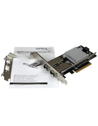 StarTech.com Scheda di rete PCI Express in Fibra ottica da 10Gb con 2 porte SFP+ aperto con Chip Intel