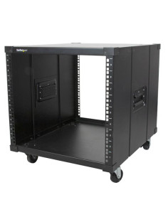 StarTech.com Server Rack a 4 Montanti 9U Open Frame, Armadio Rack di Rete 19"con Ruote, Piccolo Rack Server per spazi ristretti