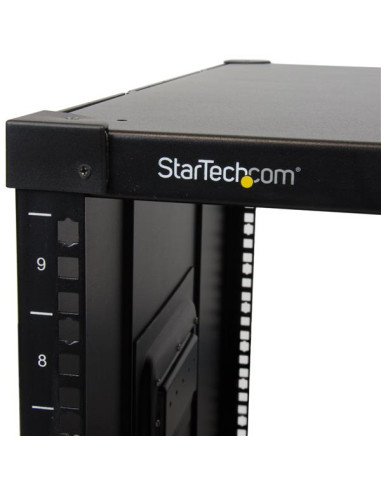 StarTech.com Server Rack a 4 Montanti 9U Open Frame, Armadio Rack di Rete 19"con Ruote, Piccolo Rack Server per spazi ristretti 