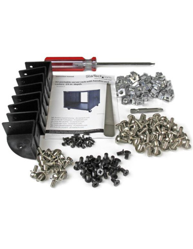 StarTech.com Server Rack a 4 Montanti 9U Open Frame, Armadio Rack di Rete 19"con Ruote, Piccolo Rack Server per spazi ristretti 