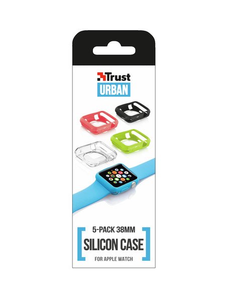 Trust 20980 accessorio indossabile intelligente Custodia Nero, Blu, Lime, Rosa, Trasparente Silicone