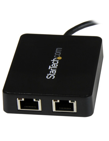 StarTech.com Adattatore di Rete USB-C a doppia uscita Ethernet Gigabit con porta USB tipo-A
