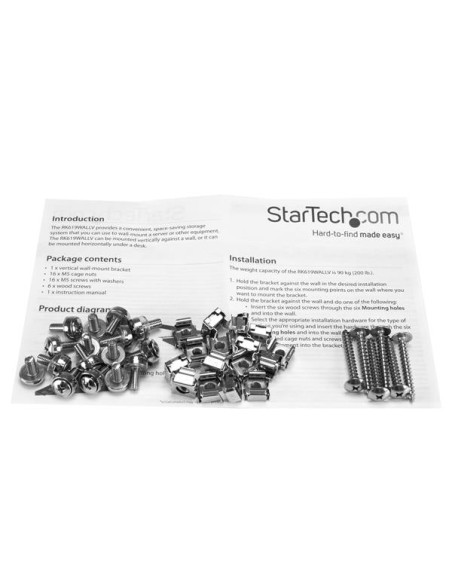 StarTech.com Staffa Rack in Accaio 6U per montaggio apparecchiature su parete Verticale da 19"