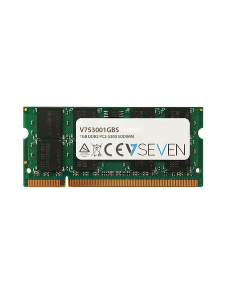 V7 1GB DDR2 PC2-5300 667Mhz SO DIMM Notebook Módulo de memoria - V753001GBS