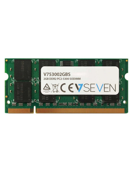 V7 2GB DDR2 PC2-5300 667Mhz SO DIMM Notebook Módulo de memoria - V753002GB