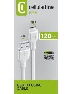 Cellularline Power Cable 120cm - USB-C Cavo USB-C per ricarica e trasferimento dati