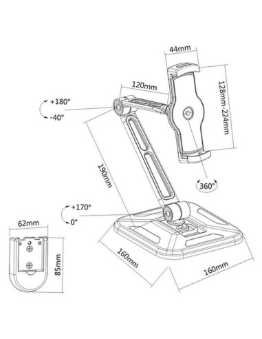 Techly ICA-TBL 2801 supporto per personal communication Supporto passivo Tablet/UMPC Nero