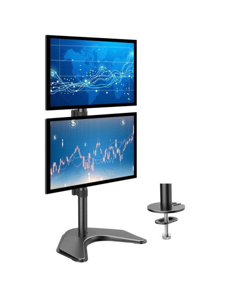 Techly Supporto da Scrivania per 2 Monitor 13-27" con base