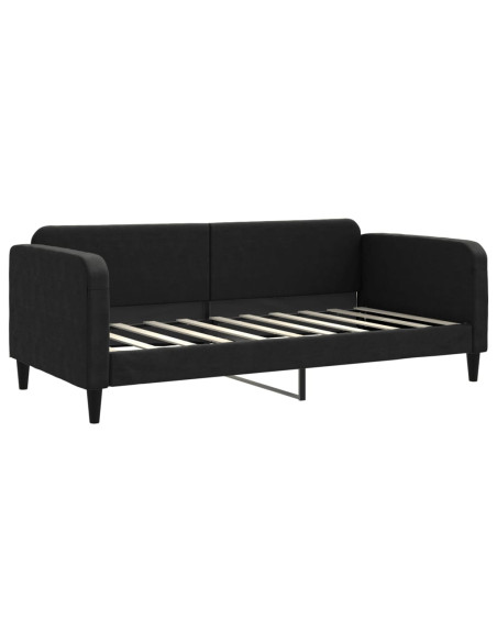 Divano Letto con Letto Estraibile Nero 90x190 cm in Tessuto