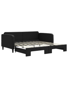 Divano Letto con Letto Estraibile Nero 90x190 cm in Tessuto 2