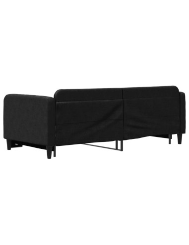 Divano Letto con Letto Estraibile Nero 90x190 cm in Tessuto