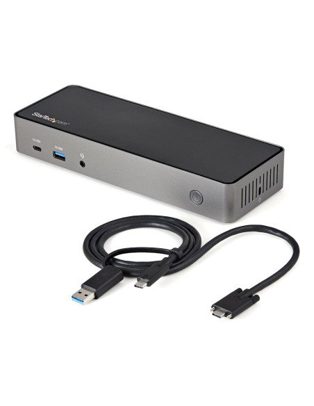 StarTech.com USB-C e USB-A Dock - Docking station universale triplo monitor DisplayPort e HDMI 4K 60Hz - 85W Power Delivery, Hub