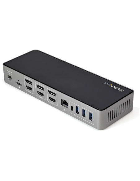 StarTech.com USB-C e USB-A Dock - Docking station universale triplo monitor DisplayPort e HDMI 4K 60Hz - 85W Power Delivery, Hub