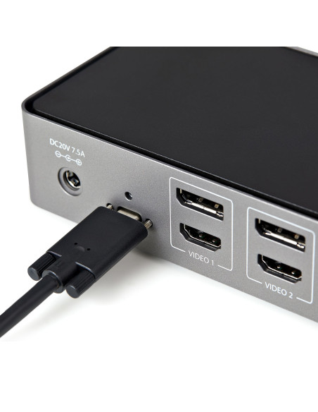 StarTech.com USB-C e USB-A Dock - Docking station universale triplo monitor DisplayPort e HDMI 4K 60Hz - 85W Power Delivery, Hub