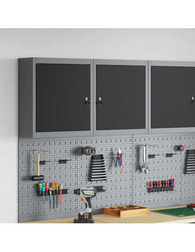 Armadio da ferramenta a muro  Nero 50x20x55 cm Acciaio