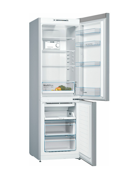 Bosch Serie 2 KGN36NLEA Frigorifero combinato da libera installazione 186 x 60 cm Metal look Classe E
