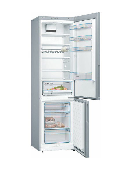 Bosch Serie 4 KGV39VLEAS Frigorifero combinato da libera installazione 201 x 60 cm Metal look Classe E