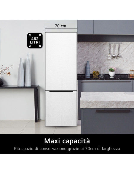 LG GBB567PZCMB Libera installazione 462 L E Acciaio inox