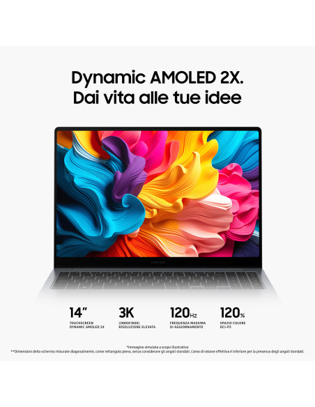 Samsung Galaxy Book4 Pro Laptop, Intel® Core™ Ultra 5 125H, 16GB RAM, 512GB SSD, 14" Dynamic AMOLED 2X touch, Windows 11 Home