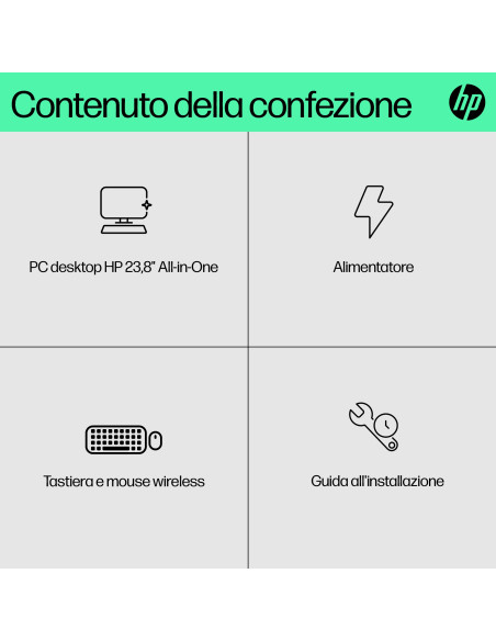 HP 24-cr0011nl AMD Ryzen™ 5 7520U 60,5 cm (23.8") 1920 x 1080 Pixel PC All-in-one 8 GB LPDDR5-SDRAM 512 GB SSD Windows 11 Home