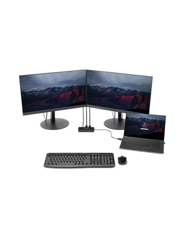 StarTech.com USB 3.0 Mini Dock - Dual Monitor USB-A Docking Station con DisplayPort 4K 60Hz e Gigabit Ethernet - Cavo di 30 cm -