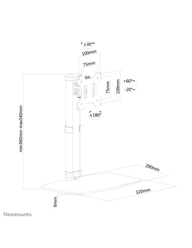 Neomounts FPMA-D890BLACK Supporto per monitor 10-30"