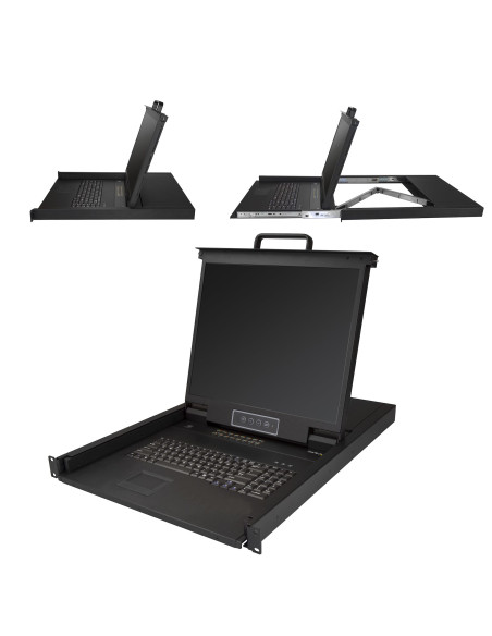 StarTech.com Console KVM per Armadio Rack - Monitor LCD 19" - KVM Switch VGA a 16 porte integrato - Cassetto KVM 1U Montabiole a
