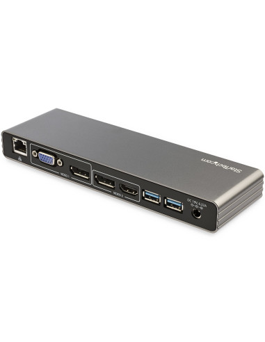 StarTech.com Thunderbolt 3 Dock - Doppio monitor 4K 60Hz TB3 Laptop Docking Station con DisplayPort, HDMI e VGA 1080p - Power De