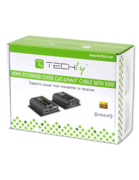 Techly IDATA EXT-E70POED moltiplicatore AV Trasmettitore e ricevitore AV Nero