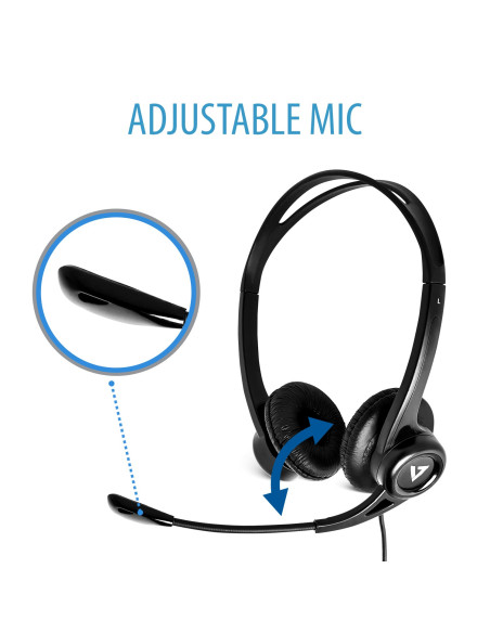 V7 Cuffie stereo USB Essentials con microfono
