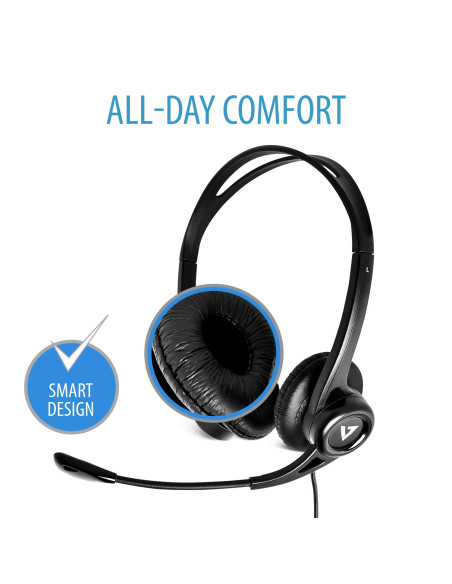 V7 Cuffie stereo USB Essentials con microfono