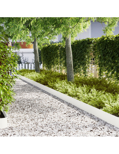bordature per prato  20 pz Bianco 100x0,5x20 cm Acciaio