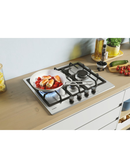 Candy Idea CHG6D4WX Acciaio inox Da incasso 60 cm Gas 4 Fornello(i)