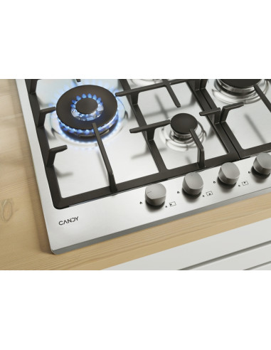 Candy Idea CHG6D4WX Acciaio inox Da incasso 60 cm Gas 4 Fornello(i)