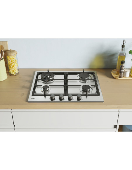 Candy Timeless CHG6BR4WX Acciaio inox Da incasso 60 cm Gas 4 Fornello(i)