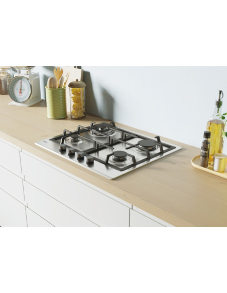 Candy Timeless CHG6BR4WX Acciaio inox Da incasso 60 cm Gas 4 Fornello(i)