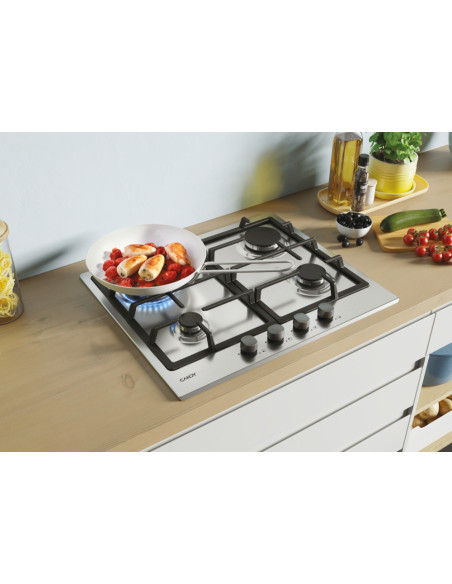 Candy Timeless CHG6BR4WX Acciaio inox Da incasso 60 cm Gas 4 Fornello(i)