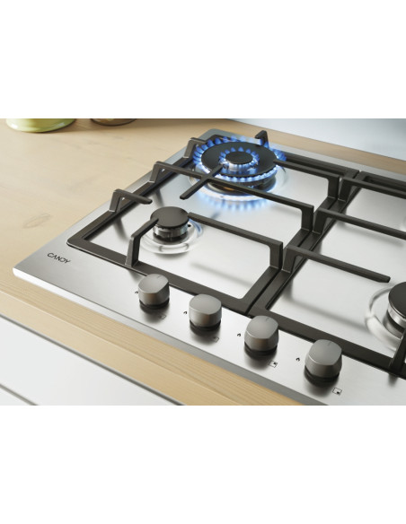 Candy Timeless CHG6BR4WX Acciaio inox Da incasso 60 cm Gas 4 Fornello(i)