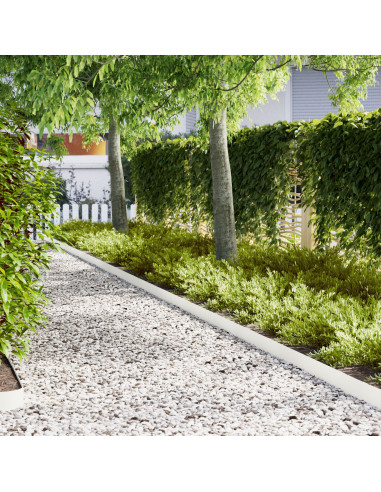 bordature per prato  50 pezzi Bianco 100x0,5x15 cm Acciaio